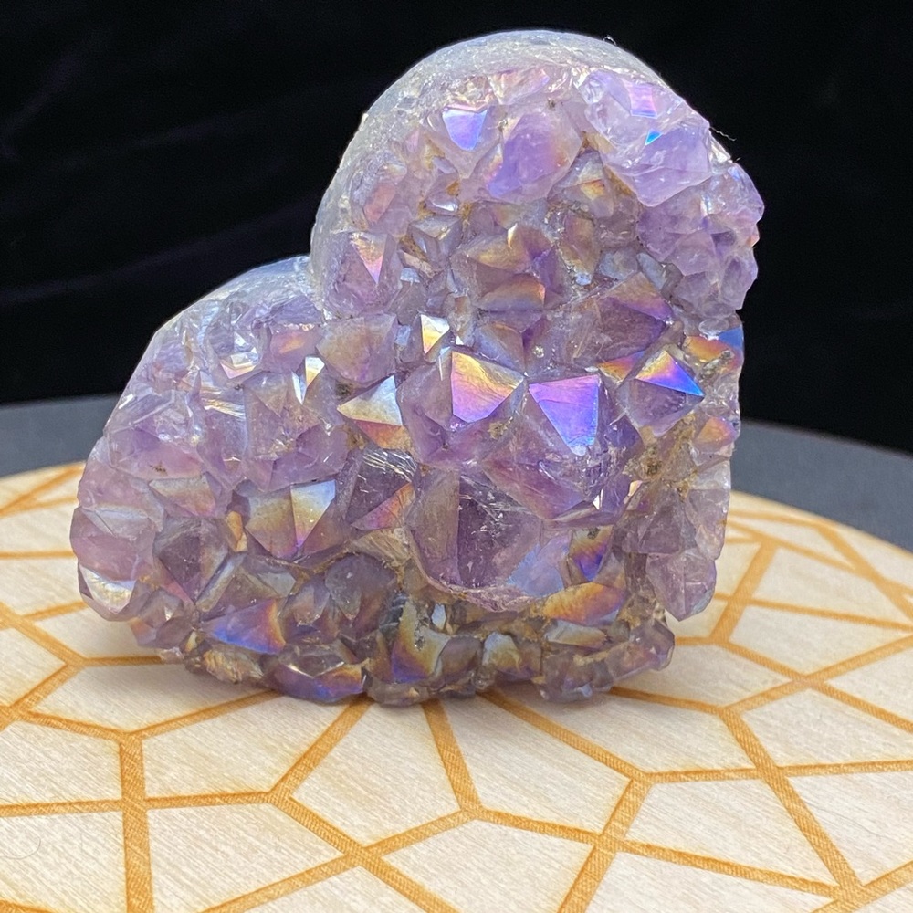 💜Titanium Aura Amethyst Heart💙